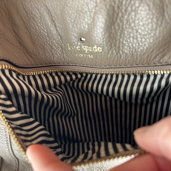 EUC Kate Spade Taupe, Tan, Brown Pebbled Leather Hobo Crossbody - Picture 11 of 11